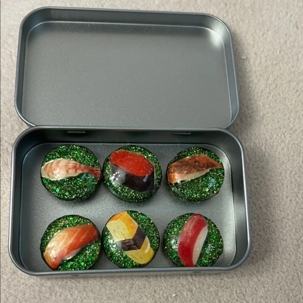 Sushi-Themed Decorative magnets in Tin Box